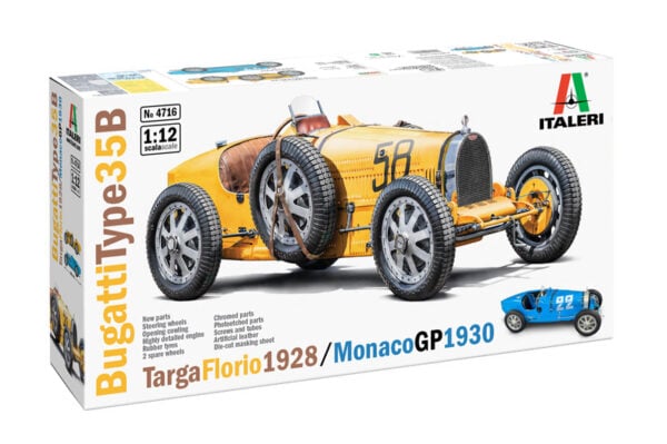 Italeri Bugatti Type 35B Targa Florio 1928 Monaco GP 1930 1/12 Scale 4716