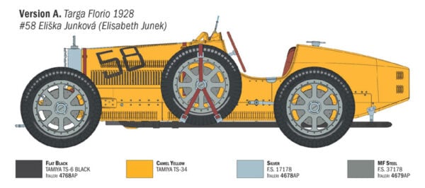 Italeri Bugatti Type 35B Targa Florio 1928 Monaco GP 1930 1/12 Scale 4716