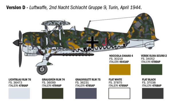 Italeri Fiat CR.42 Falco Assault Night Fighter 1/48 Scale 2842