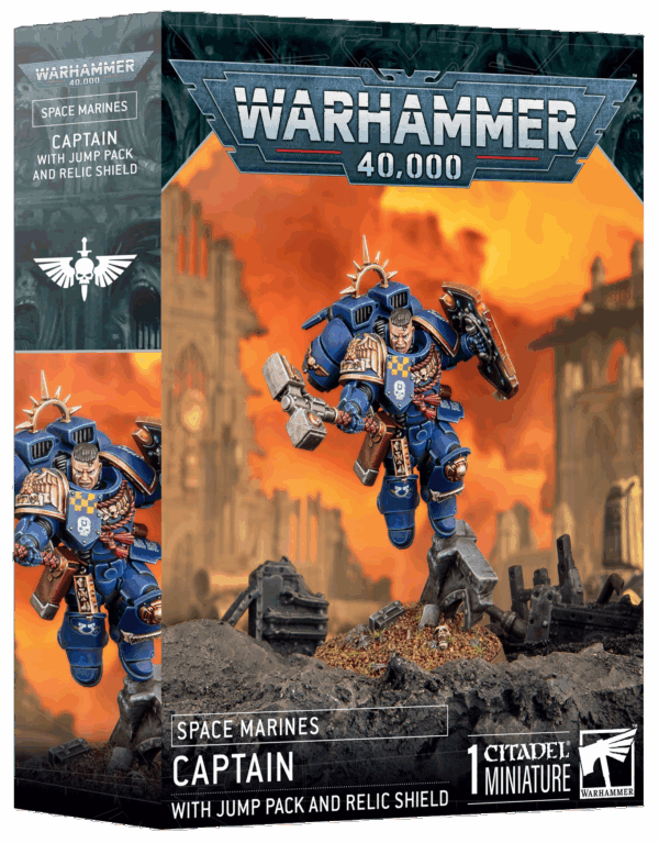 Captain with Jump Pack and Relic Shield Space Marines Warhammer 40000 48-102 Box