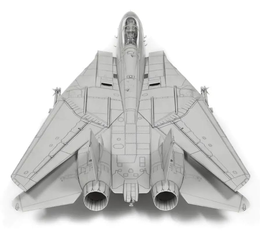 Initial Rear View Tamiya Grumman F-14D Tomcat 1-72 Scale 60795