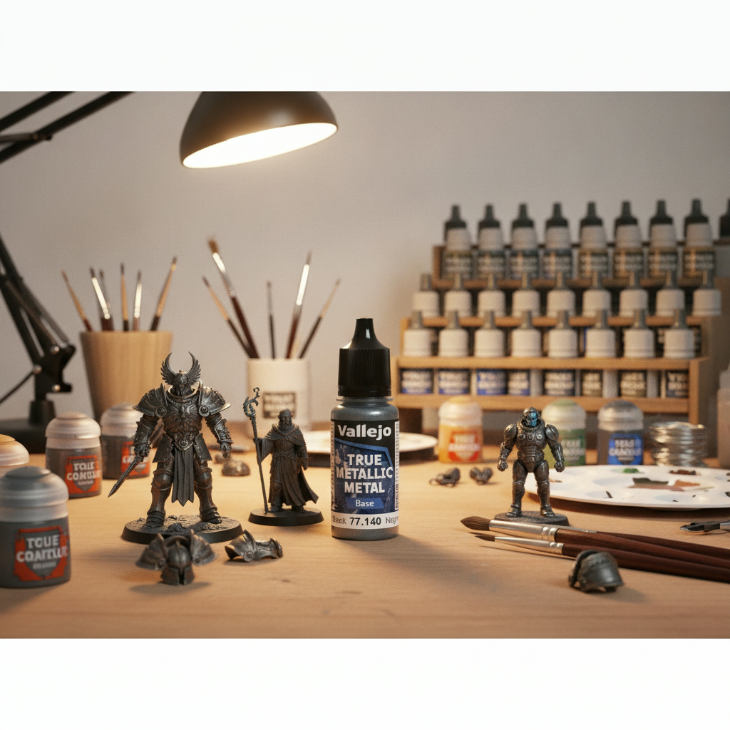 Obsidian Black Base 18ml True Metallic Metal Vallejo 77140