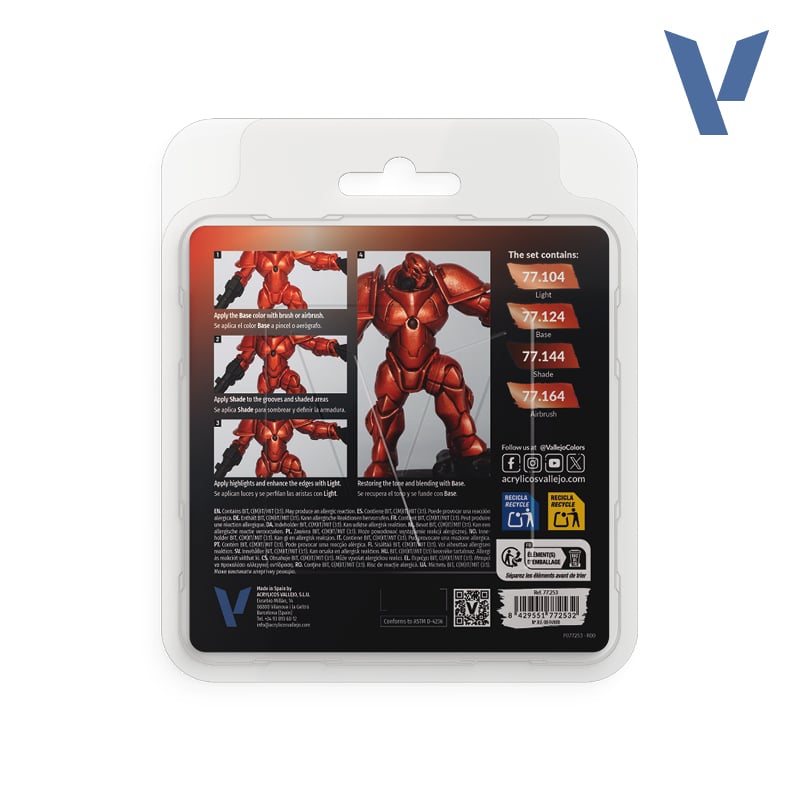 Rear Ancient Copper Paint Set True Metallic Metal Vallejo 77253