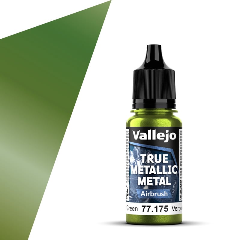 Amber Green Airbrush 18ml True Metallic Metal Vallejo 77175