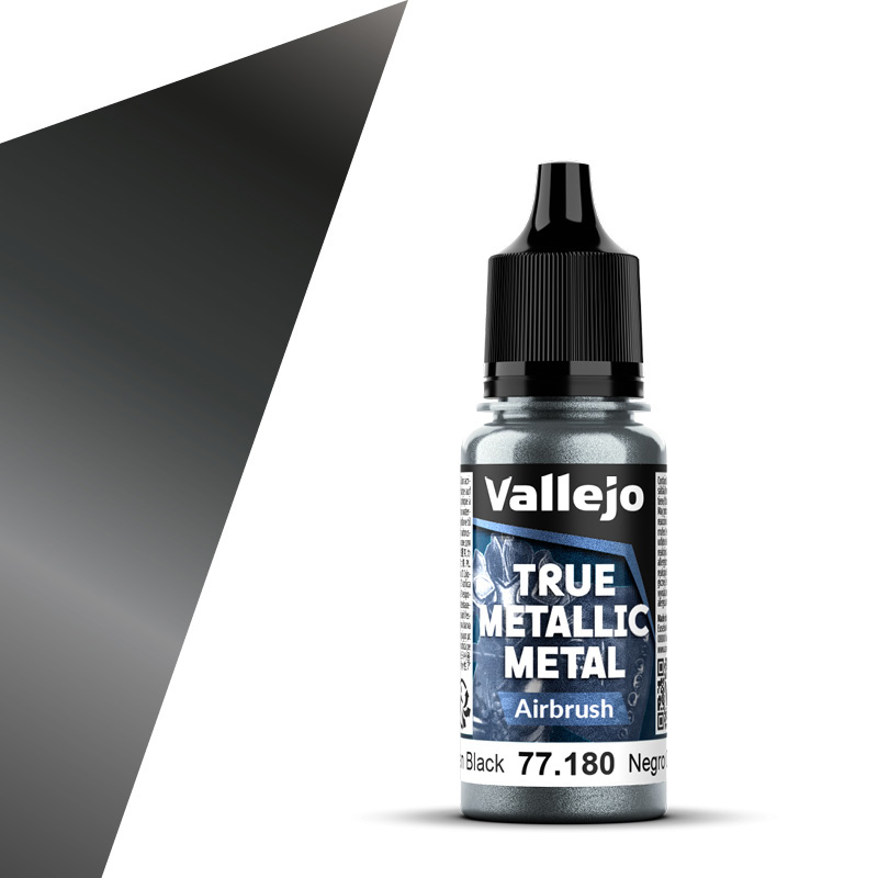 Obsidian Black Airbrush 18ml True Metallic Metal Vallejo 77180