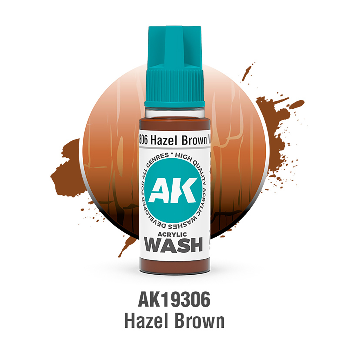 AK Interactive 3rd Generation Hazel Brown Wash 18ml AK19306