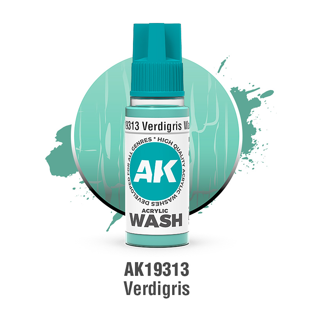 AK Interactive 3rd Generation Verdigris Wash 18ml AK19313