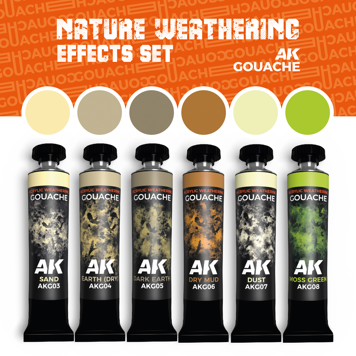 AK Interactive Gouache Nature Weathering Effects Set AKG26