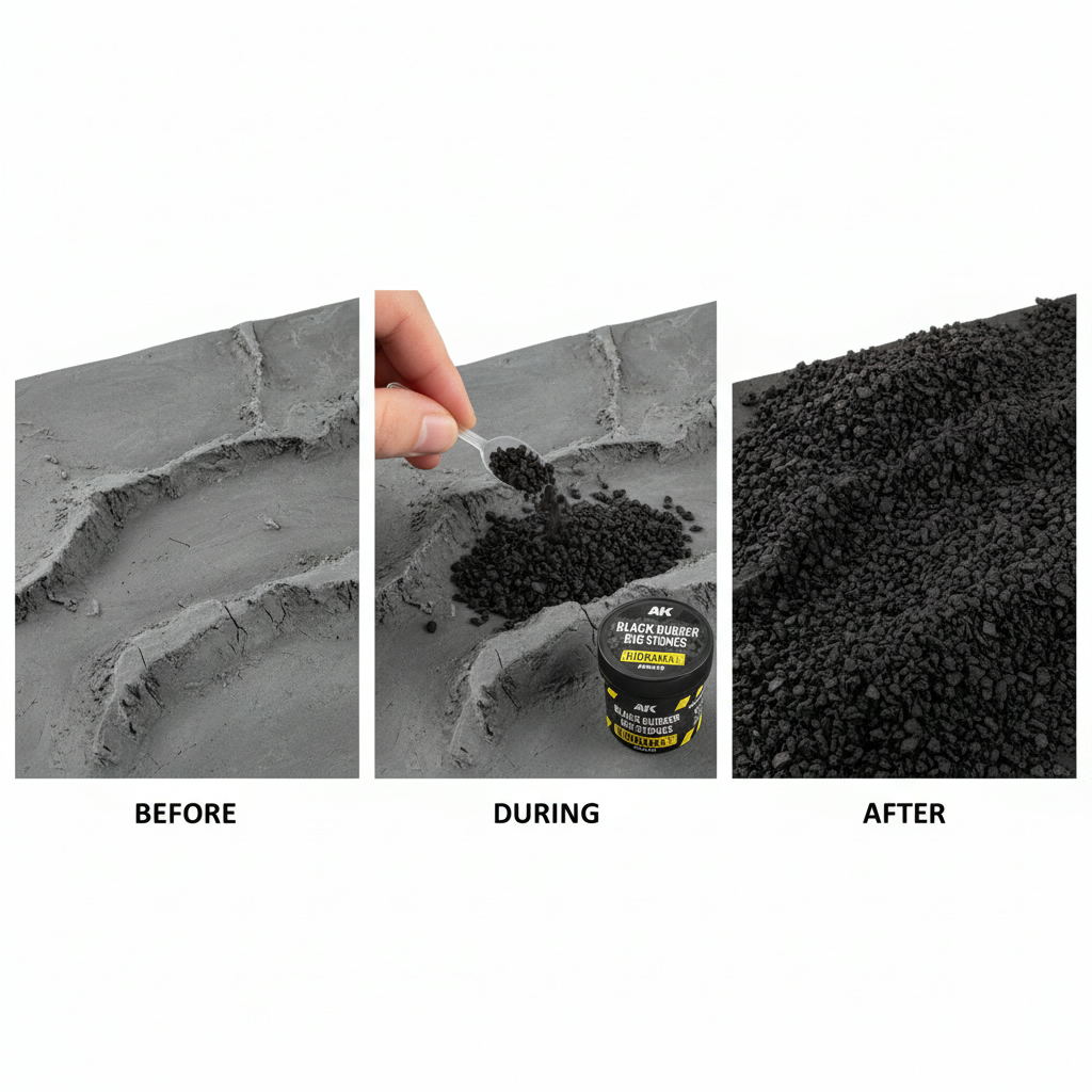 AK Interactive Black Rubber Big Stones 100ml AK8315