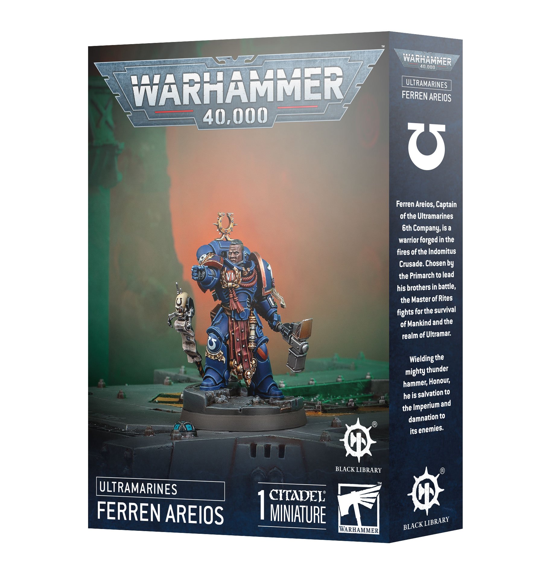 Ferren Areios Captain of the Ultramarines Warhammer 40000 55-37 Box