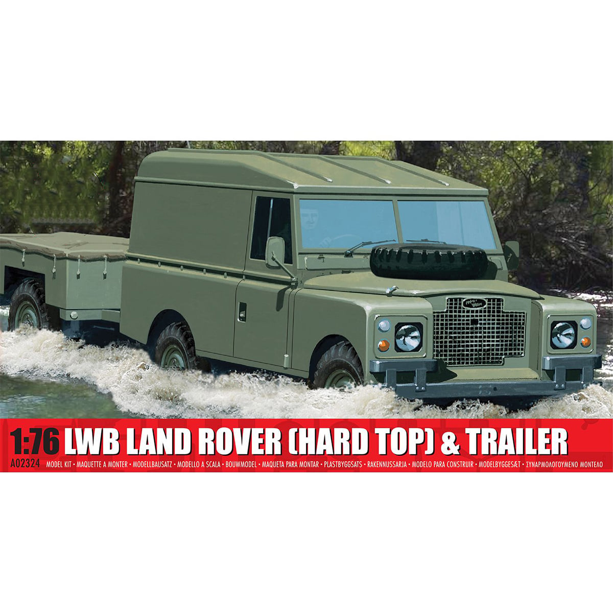 Airfix LWB Land Rover Hard Top and Trailer 1/76 Scale A02324