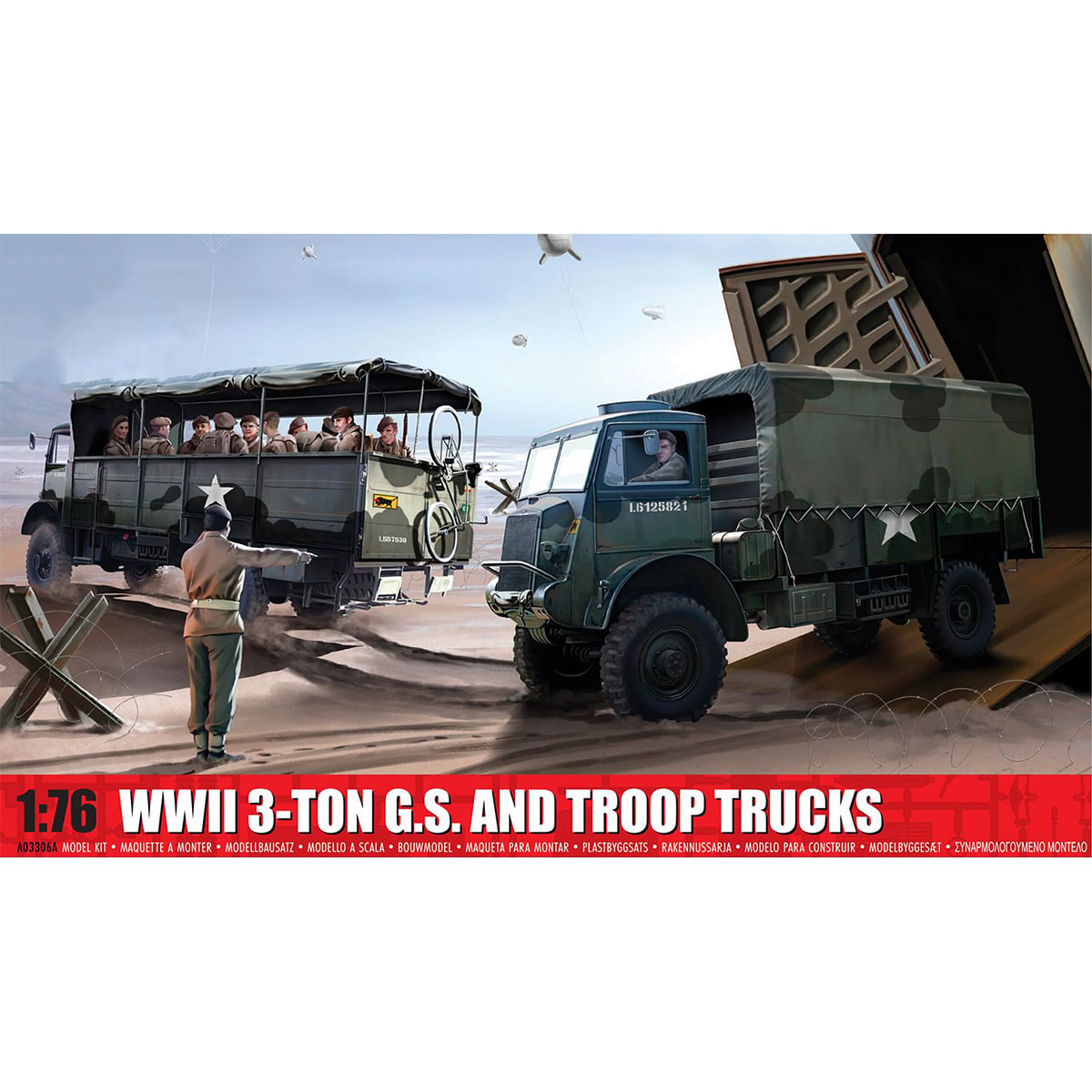 Airfix WWII 3-Ton GS and Troop Trucks 1/76 Scale A03306A