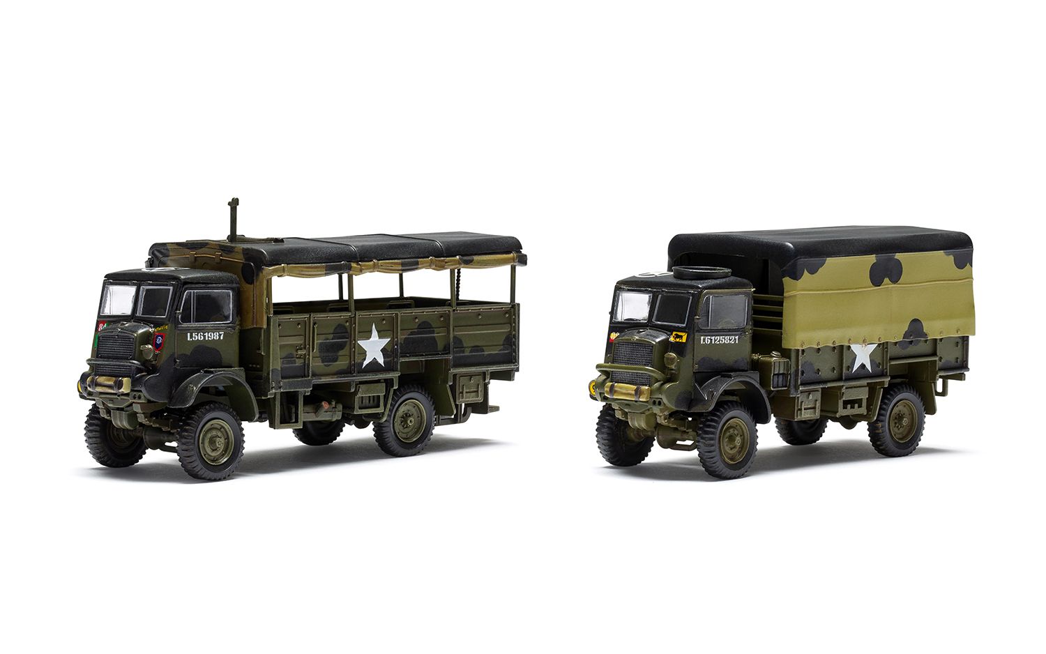 Airfix WWII 3-Ton GS and Troop Trucks 1/76 Scale A03306A