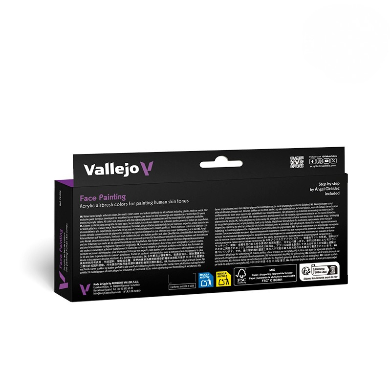 Vallejo Game Air Face Painting Set 72204 back