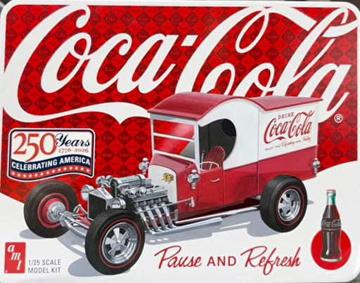 AMT 1925 Ford Model T Panel with Coca-Cola Collector Tin 1/25 Scale 1523