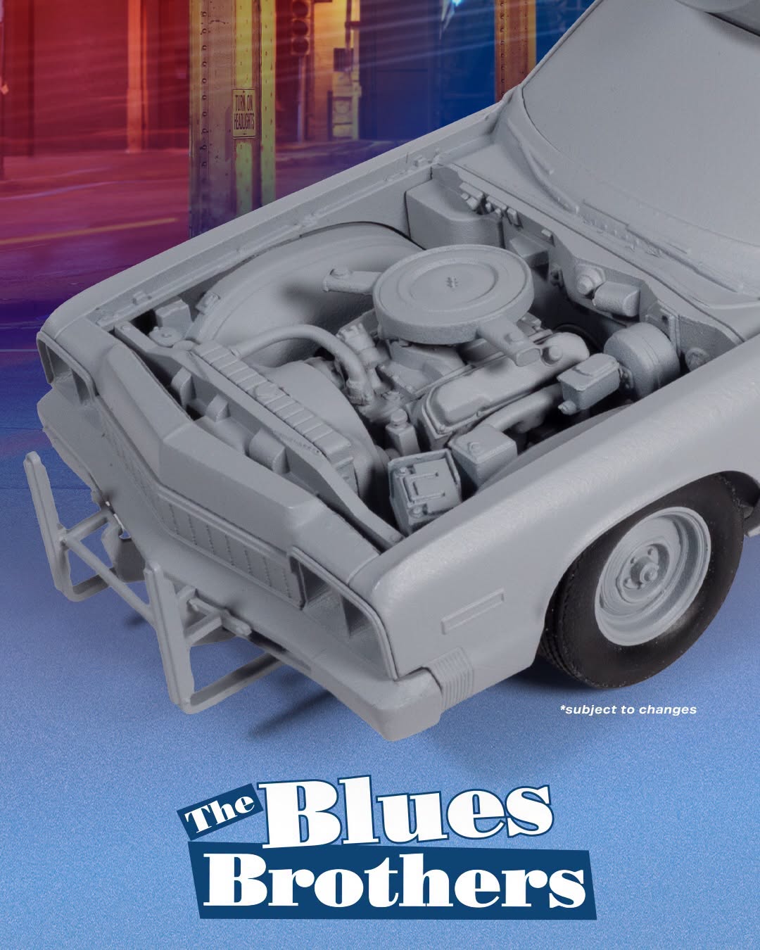 AMT The Blues Brothers 1974 Dodge Monaco Bluesmobile 1/25 Scale 1419 Prototype Engine
