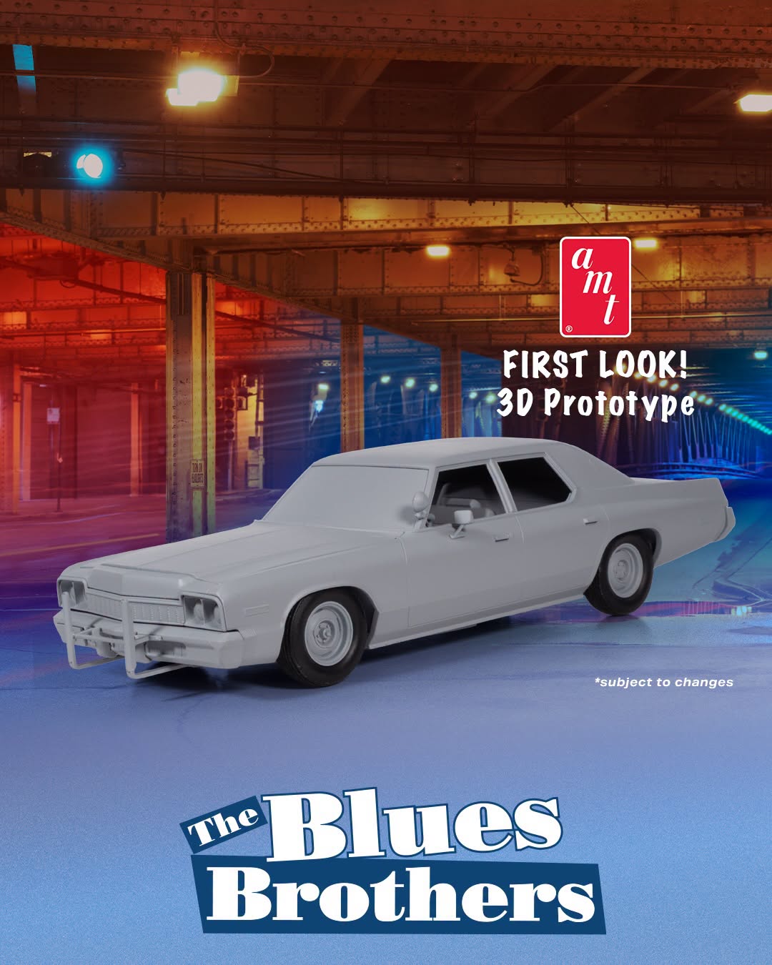 AMT The Blues Brothers 1974 Dodge Monaco Bluesmobile 1/25 Scale 1419 Prototype Front View