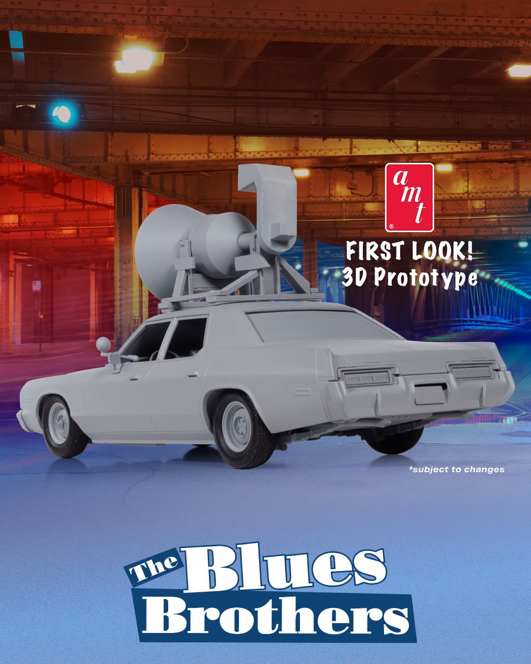 AMT The Blues Brothers 1974 Dodge Monaco Bluesmobile 1/25 Scale 1419 Prototype Rear View Other side