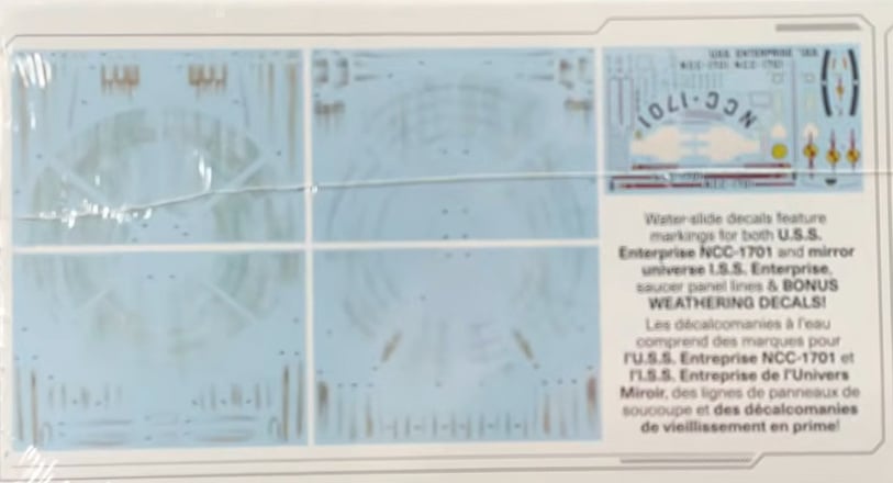 Polar Lights USS Enterprise NCC-1701 60th Anniversary Edition 1/350 Scale 1015 Decals