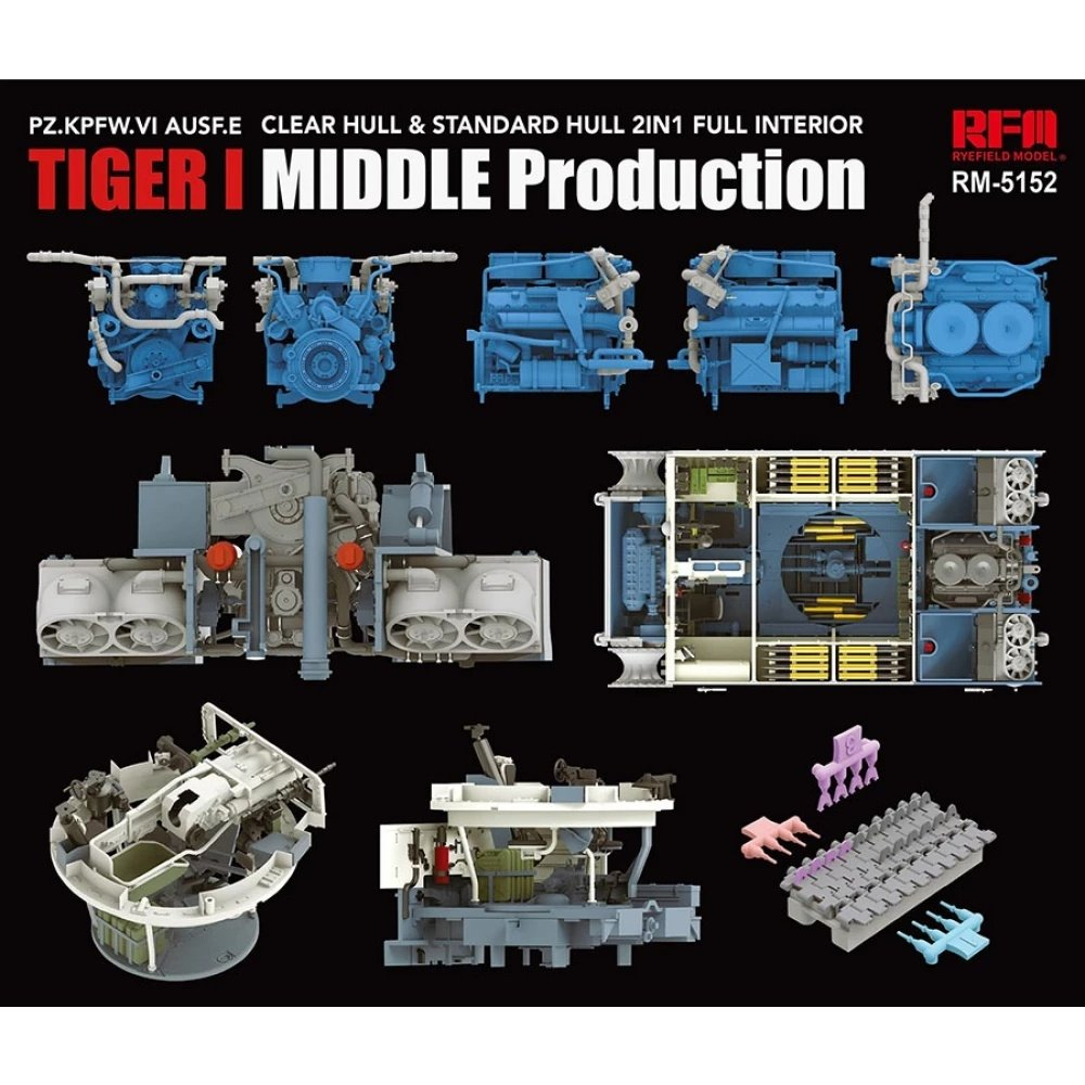 RyeField Model Tiger I Middle Production 1/35 Scale 5152