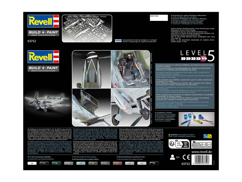 Box Rear Revell Germany Messerschmitt Bf109G-10 Erla 1/32 Scale 03752