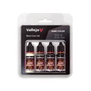 Vallejo Game Black Color Set of 4 72393