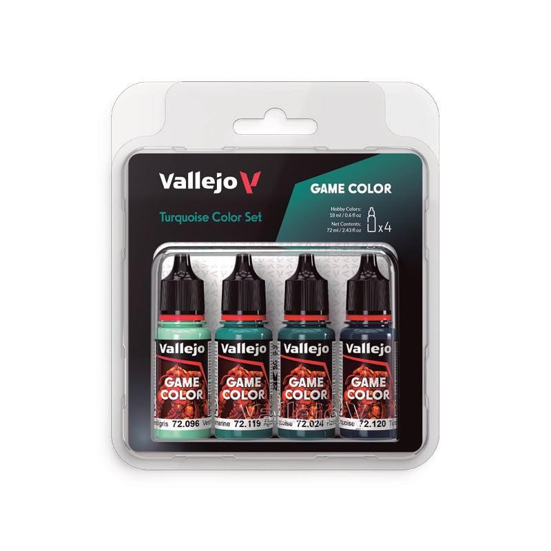 Vallejo Game Turquoise Color Set of 4 72390