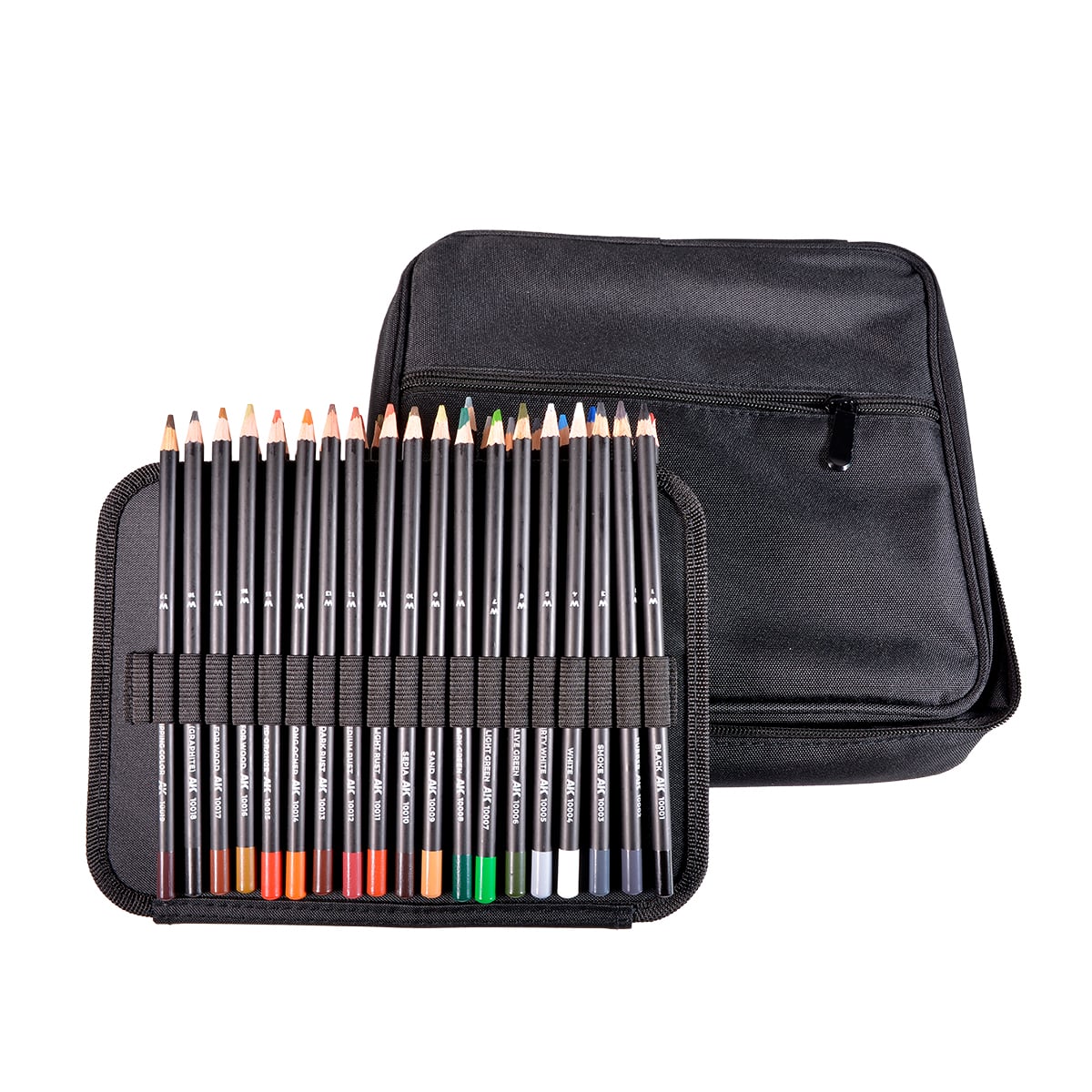 AK Interactive Weathering Pencils Full Range of 37 with Cloth Case AK10050 Details