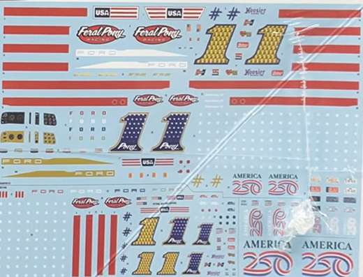 AMT Ford LN 8000 Transporter and 1965 Mustang Modified 1/25 Scale 1596 Decals