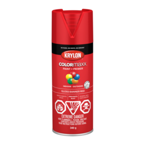 Krylon Colormaxx Spray Paint and Primer Gloss Banner Red 340g 45503