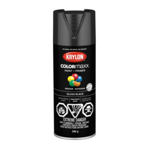 Krylon Colormaxx Spray Paint and Primer Gloss Black 340g 45505
