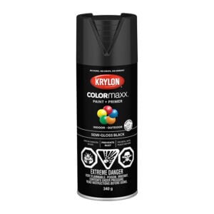 Krylon Colormaxx Spray Paint and Primer Semi-Gloss Black 340g 45579