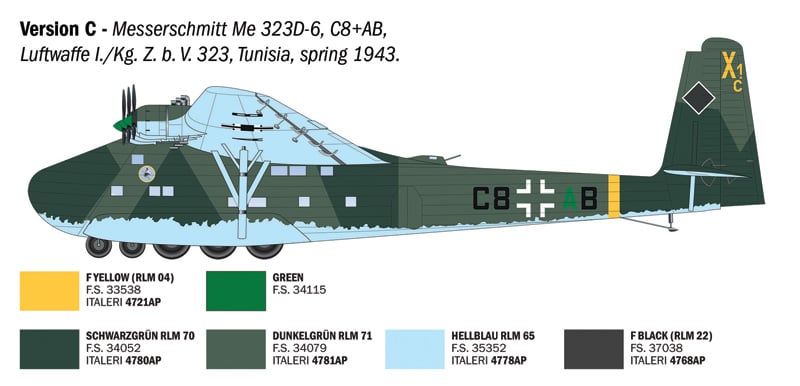 Italeri Messerschmitt Me-323 D-1 Gigant 1/72 Scale 0104