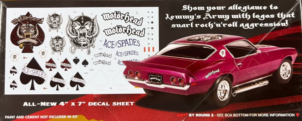 AMT 1970 1/2 Camaro Z28 Motorhead 1/25 Scale 1562 Decals
