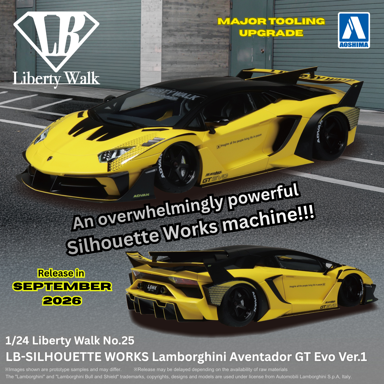 Aoshima Lamborghini Aventador GT Evo Ver.1 1/24 Scale 06852 Box