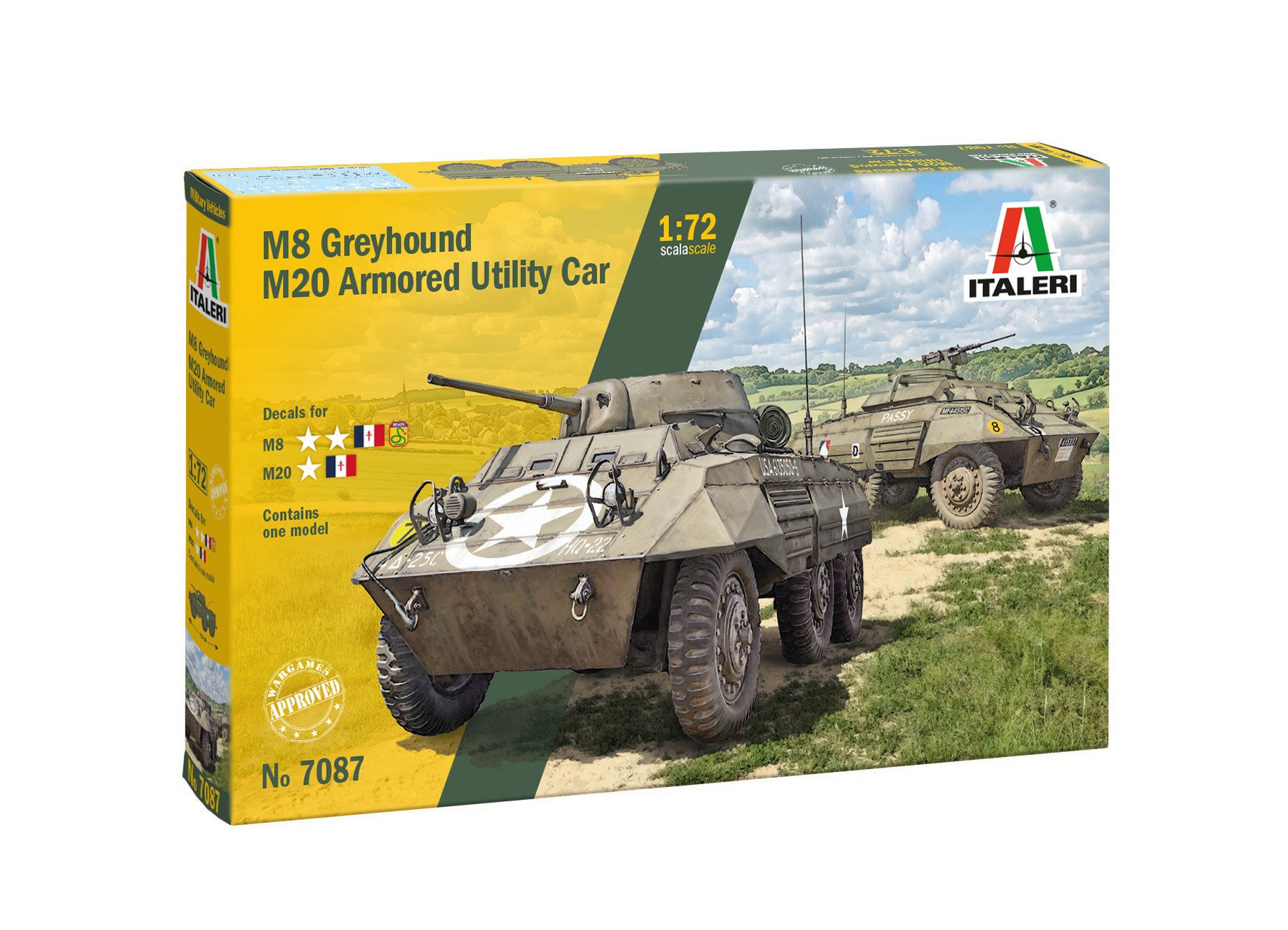 Italeri M8 Greyhound M20 Armored Utility Car 1/72 Scale 7087