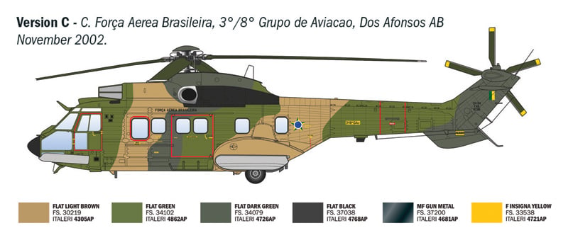 Italeri AS332 Super Puma Helicopter 1/72 Scale 91096 1096