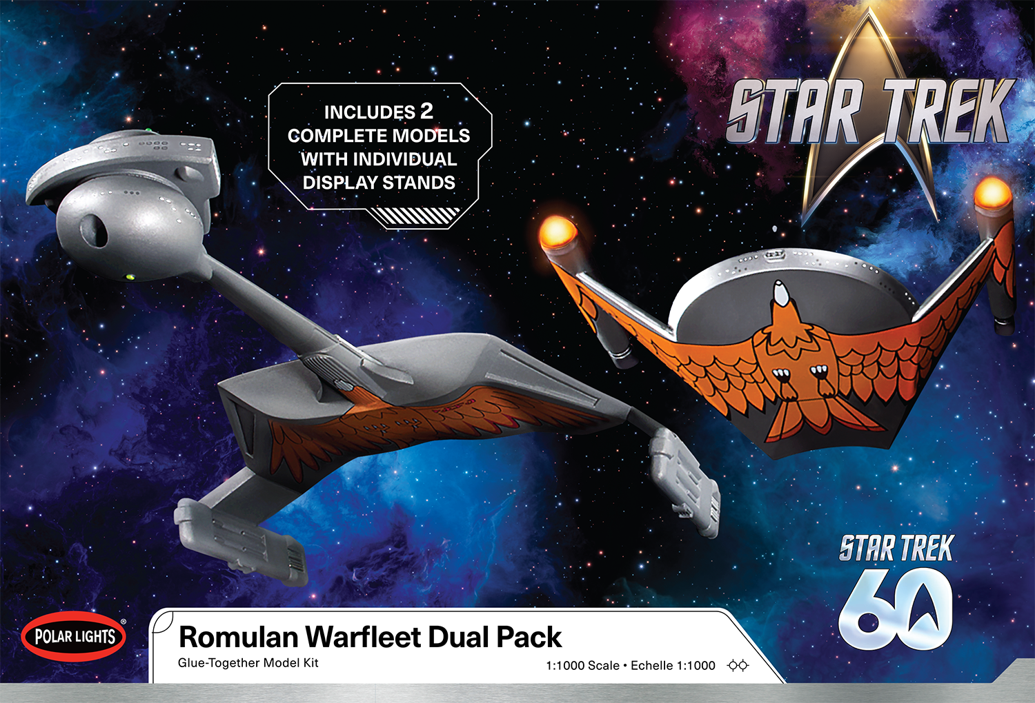 Polar Lights Romulan Warfleet Dual Pack Star Trek TOS 1/1000 Scale 1020