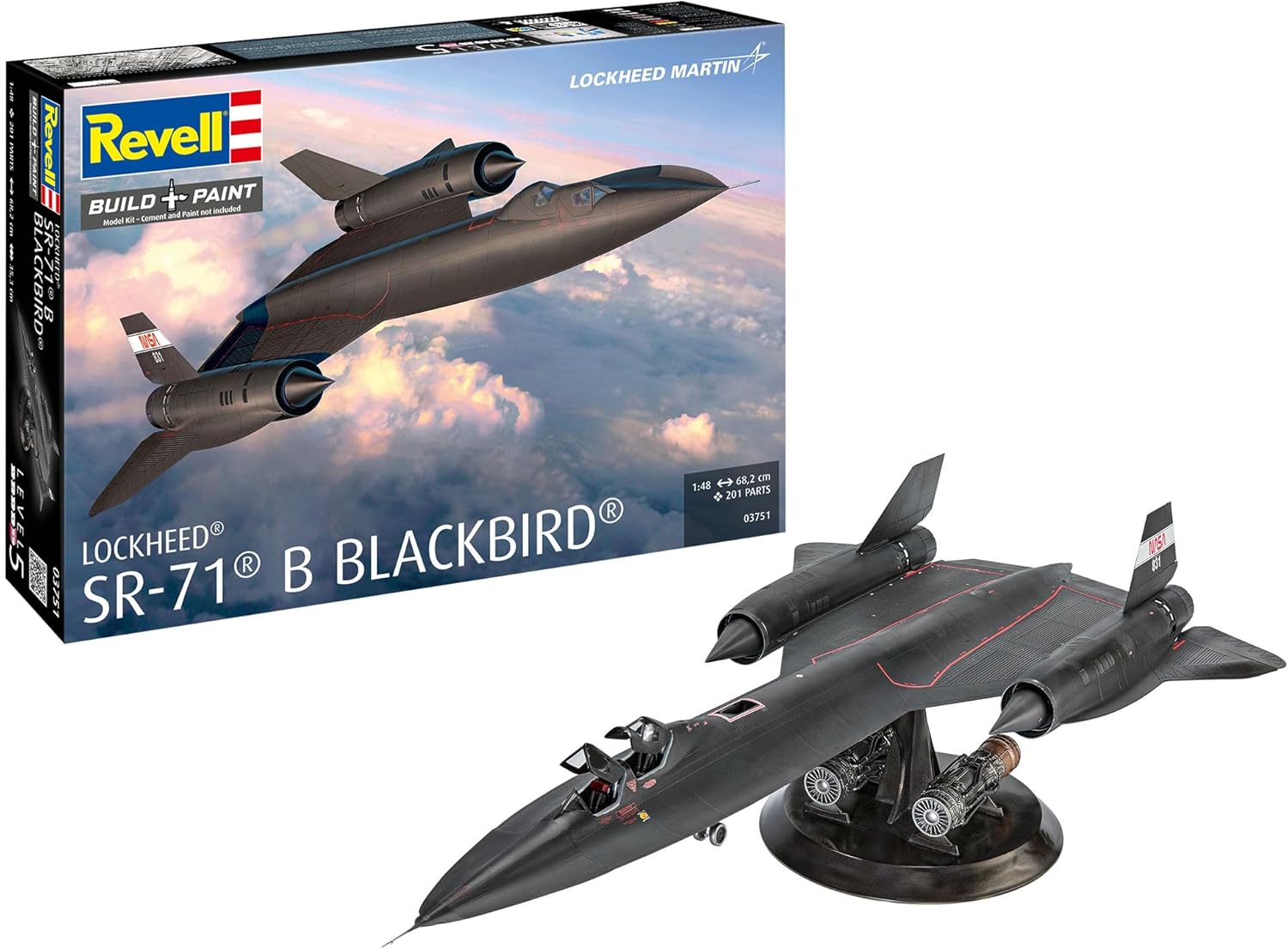Revell Germany Lockheed SR-71B Blackbird 1/48 Scale 03751 Completed