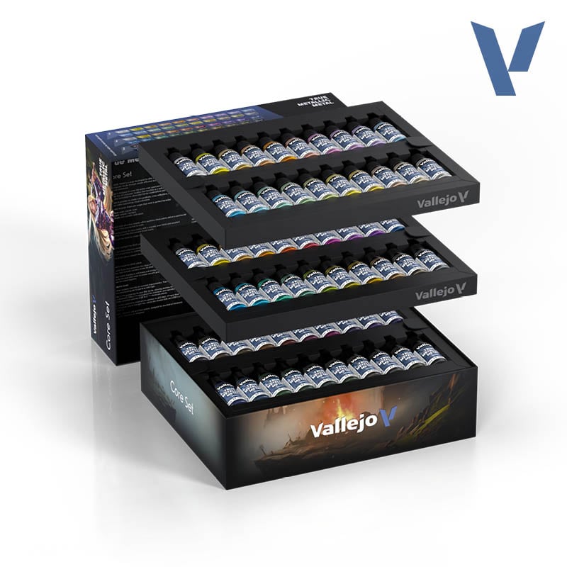 Vallejo Core Set of 60 Paints True Metallic Metal 77273 Case Opened