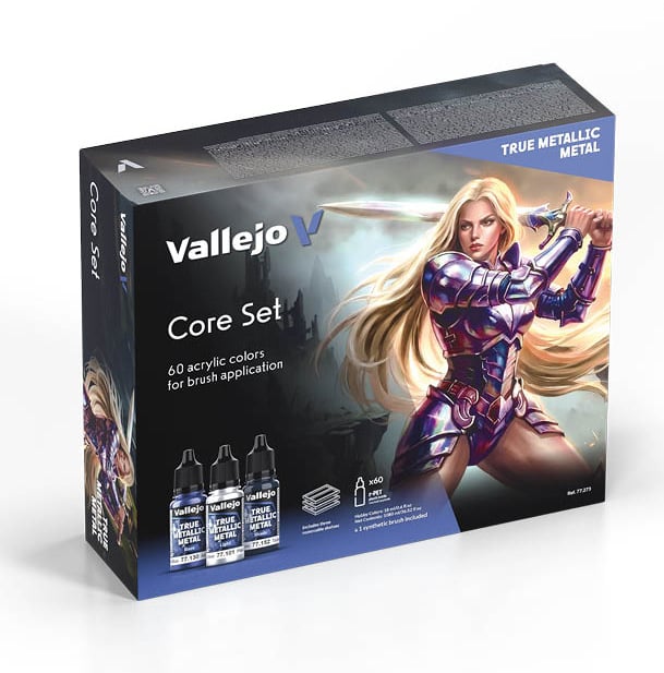 Vallejo Core Set of 60 Paints True Metallic Metal 77273