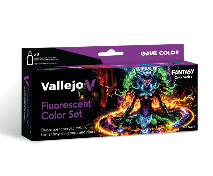 Vallejo Fluorescent Paint Set of 8 Fantasy Series 72214