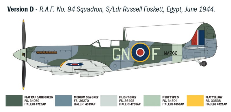 Italeri Spitfire Mk.IX WWII Aces 1/48 Scale 2843