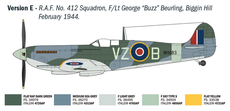 Italeri Spitfire Mk.IX WWII Aces 1/48 Scale 2843