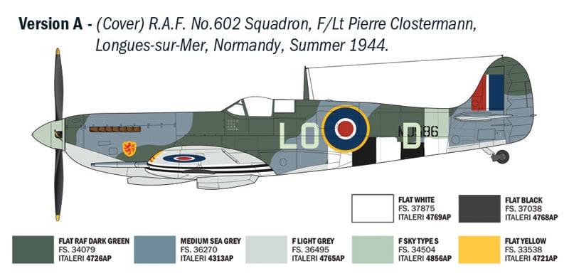 Italeri Spitfire Mk.IX WWII Aces 1/48 Scale 2843