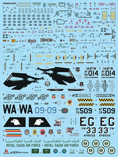 Italeri F-15C Eagle 1/48 Scale 92763 Decals