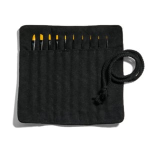 Synthetic Brush Set of 10 Brushes with Cloth case AK Interactive AKB110 Contents