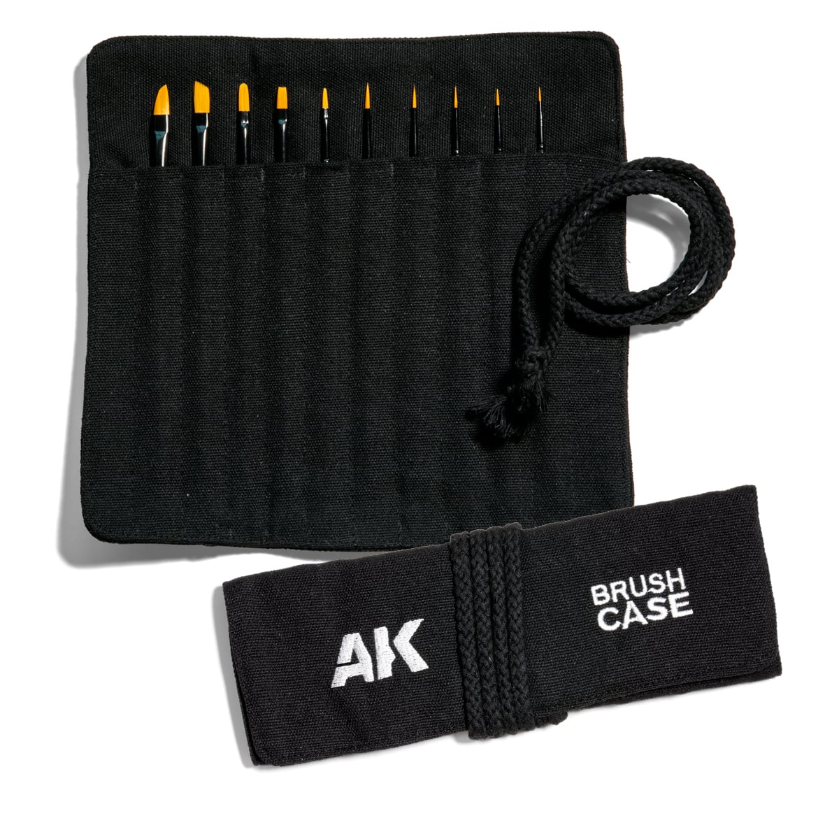 Synthetic Brush Set of 10 Brushes with Cloth case AK Interactive AKB110