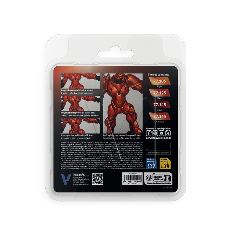 Forged Red Paint Set True Metallic Metal Vallejo 77260