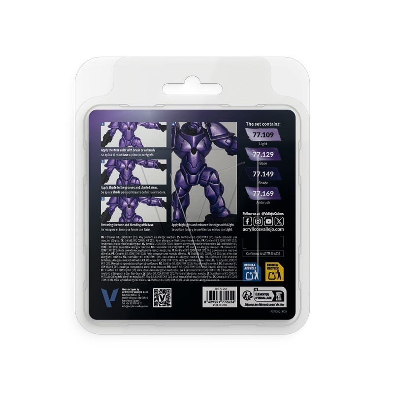 Celestial Violet Paint Set True Metallic Metal Vallejo 77262
